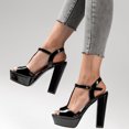 thumbnail image 2 of Vedolay Platform Shoes Women's Strappy Heels Block Open Toe Low Heel Sandals Shoes,Black 8, 2 of 5