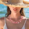 thumbnail image 2 of Pink Shell Pearl Pink Glass Beaded Necklace Jewelry Gift for Women Size 47, 2 of 8