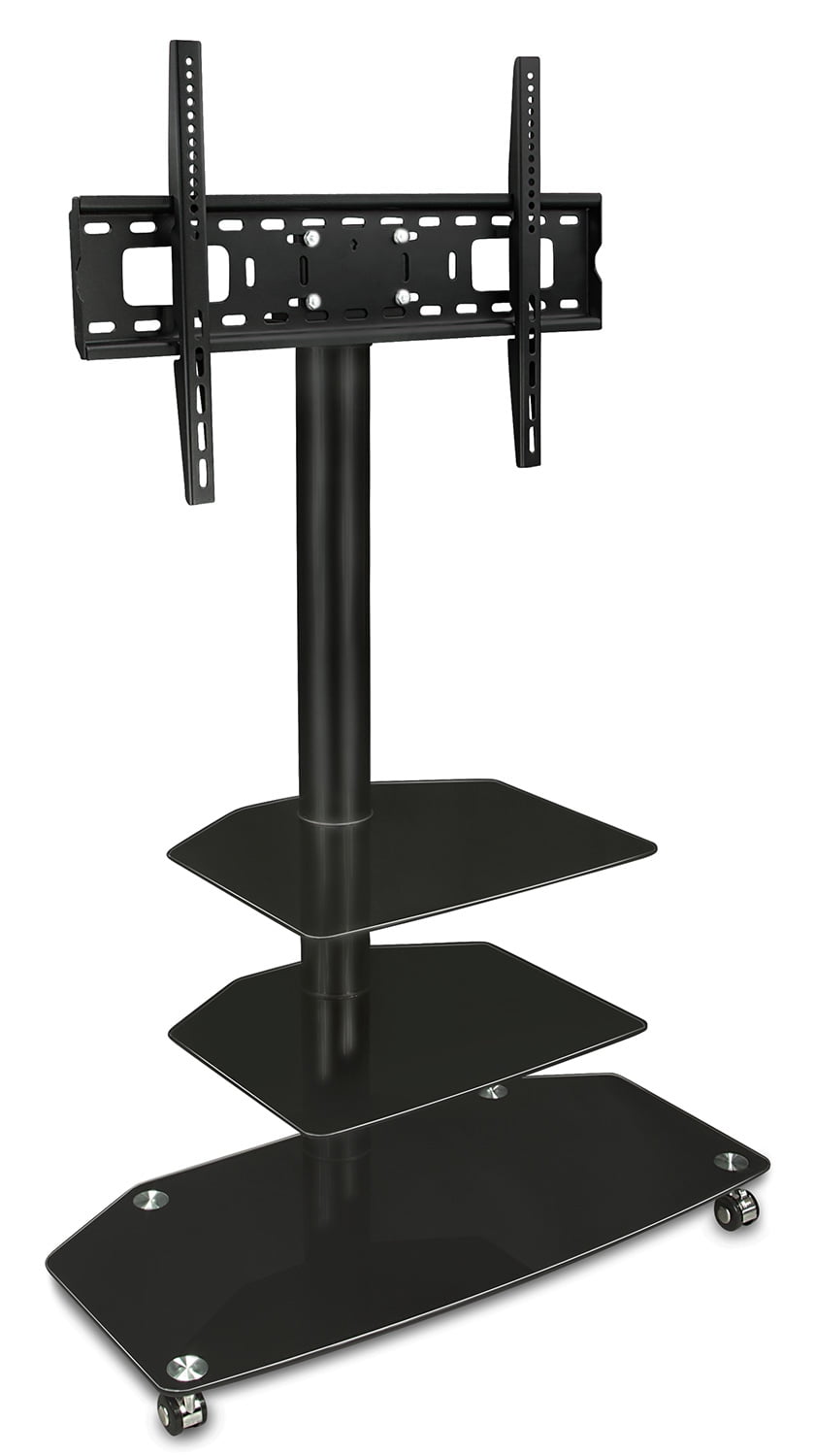 Mobile TV Stand with WheelsAdjustable Height Rolling Cart Details about   Mount-It 
