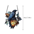 thumbnail image 2 of Mecorevxz Halloween Decorations Halloween Gothic Hanging Lights Ornament Catch The Sun Gothic Crow On Lantern Decoration Lantern(C), 2 of 7