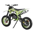 thumbnail image 3 of Sioweci 49cc Kids Dirt Bike,2-Stroke Gas Power Motocross,Off Road Mini Motorcycle,Children Pocket Motorbike with Front Rear Disc Brakes, Pull Start,Load 330lbs,Maximum Speed 40km/H (Green), 3 of 12