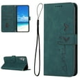 thumbnail image 1 of Feishell for Samsung Galaxy A14 5G 6.6 inch Wallet Case,for Women Men,Love Heart Pattern Embossed Plain PU Leather Magnetic Clasp Credit Card Slots Folio Flip Kickstand Phone Cover,Green, 1 of 11