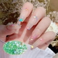 thumbnail image 4 of 1440 Pieces Glass Crystal Set Flat Gift Back Excellent Gloss Nail Art Rhinestones DIY Handcraft Manicure Accessories Card Making Green, 4 of 7