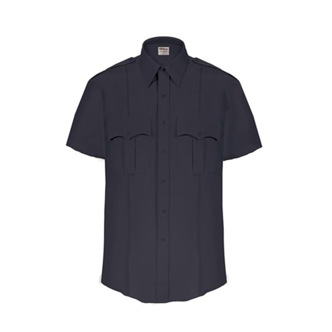 Men's Dark Navy Z314N Elbeco TexTrop2 Long Sleeve Zippered Front Shirts 