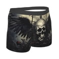 thumbnail image 3 of Daiia Vintage Winged Rose Skull Men's Underwear Boxer Briefs, Cotton Stretch Moisture-Wicking Underwear-Large, 3 of 9