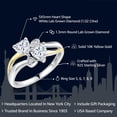 thumbnail image 2 of Gem Stone King 925 Silver and 10K Yellow Gold Moissanite & White Lab Grown Diamond Ring for Women (1.02 Cttw, Heart Shape 5MM, Size 8), 2 of 6