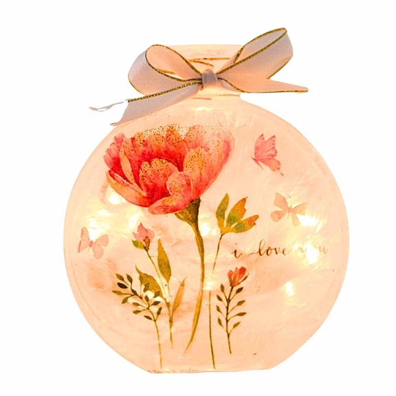 4.50In Love You Lit Jar With Ribbon, Glass, Mother's Day Flowers Electric Rcm2217 Love