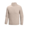 thumbnail image 6 of Domuza Men’s Turtleneck Sweater, Long‑Sleeve Stretch Ribbed Knitted Pullover Top, Slim‑Fit Basic Lightweight Casual Jumper for Fall & Winter, 6 of 6
