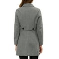thumbnail image 3 of INSPIRE CHIC Women's Coat Single Breasted Long Sleeve Tunic-length Winter Outwear with Pockets XS Grey, 3 of 6
