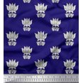 thumbnail image 1 of Soimoi Poly Georgette Fabric Leaves & Lotus Block Decor Fabric Printed Yard 52 Inch Wide, 1 of 1