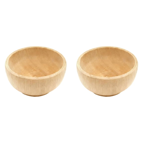 Creative Small Wooden Bowl - Mini Wood Serving Bowl - Decorative Wooden Bowl - Snack Bowl Salad Bowl - Home Kitchen - 2 Pack