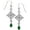 Emerald Green, variant on Sterling Silver and Garnet Celtic Luck Knotwork Dangle Earrings