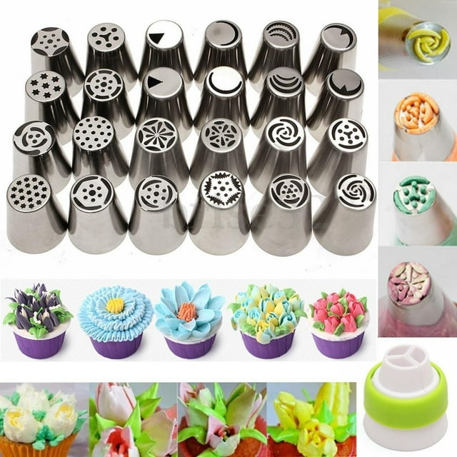 15Pcs Russian Tulip Flower Cake Icing Piping Nozzles Decorating Tips Baking Tool