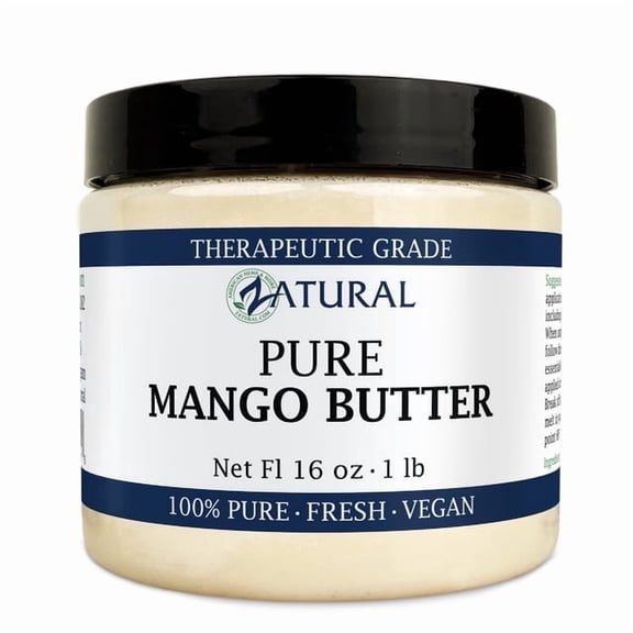 GreenIVe Virgin Mango Butter - 100% Pure, Raw & Unrefined Skin Moisturizer, Food & Cosmetic Grade, 16 oz Jar