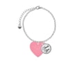 thumbnail image 2 of Delight Jewelry Acrylic 1" Pink Heart - Domed Thank You Charm Bracelet, 6"+2", 2 of 5