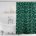 thumbnail image 3 of Green Leopard Print Shower Curtain, Waterproof Shower Curtains for Bathroom, Farmhouse Abstract Animal Patterned Washable Fabric Bathtub Curtain Set Bath Decor with 12 Hooks 72"x78", 3 of 8