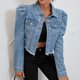 thumbnail image 1 of Pntutb Mujer Moda Casual Botón Manga Larga Sin Capucha Denim Outwear tops Blusa Pntutb Pntutb-330, 1 of 6