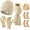Beige, variant on 6 Pcs Winter Knit Set with Knit Beanie Hat Long Scarf Touchscreen Gloves Foldable Earmuff Fleece Socks for Women