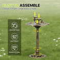 thumbnail image 6 of Magshion 35" Outdoor Pedestal Birdbath & Feeder, Vintage Lotus Design, Durable Polypropylene, Garden Accent for Lawn/Backyard/Patio, Bronze, 6 of 8