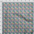 thumbnail image 4 of oneOone Tissu Georgette Viscose Vert Turquoise Abstrait Matériel de Robe Tissu Imprimé Tissu au Mètre 42 Pouces de Large, 4 of 5