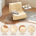 thumbnail image 3 of S-HOME Microfiber Lounge Chair With Anti-Slip Bottom Button-Tufted Design For Living Rooms, Gaming, Or Family Time, White, 3 of 5