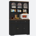 thumbnail image 5 of Hiphuta 71" Kitchen Pantry Cabinet, Tall Pantry Cabinet with Microwave Stand, Modern Freestanding Hutch with Storage Drawer for Dining Room, Black, 5 of 7
