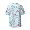 thumbnail image 2 of Wukai Rabbit And Butterfly Men's Casual Short-Sleeve Button Down Shirt - Lightweight Summer Dress Shirt for Daily Wear-X-Large, 2 of 7
