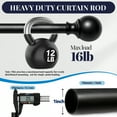 thumbnail image 5 of ZOPZO Adjustable Metal Curtain Rod, Window Drapery Pole with Ball Finial, Black, 48-84 Inch, Easy Install Curtain Rod with Brackets for Living Room, 5 of 9