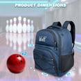 thumbnail image 6 of WOLT Healthyblue Bowling Ball Bag 2Ball Bowling Backpack with Protective Foam Padded & Shoe Compartment, 6 of 7