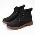 thumbnail image 7 of QSAWXQZ Women's Lace up Ankle Boots Round Toe Low Heel Rugged Boots 7, 7 of 7
