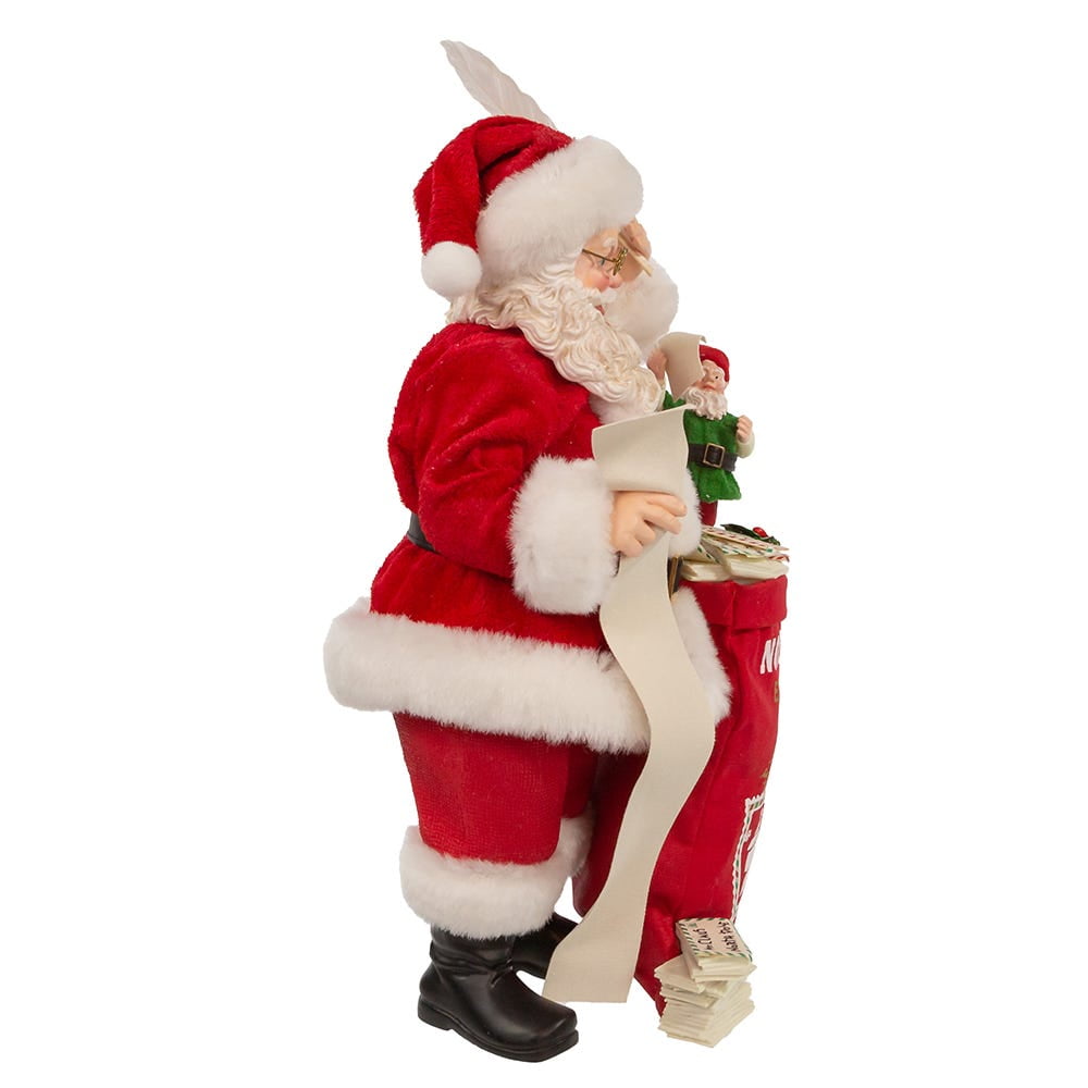 Kurt Adler 10.5-Inch Fabrich? Black Santa in Pajamas and Robe Kurt Adler 10.5-Inch Fabriché Santa and Elf Christmas Decoration