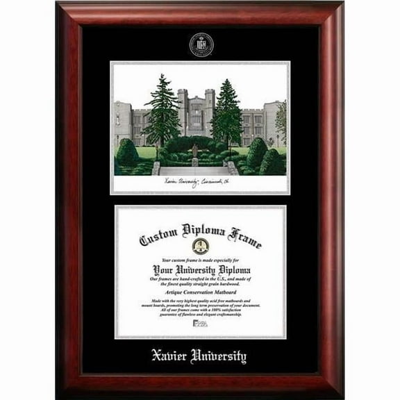 Campus Images OH990LSED-1185 11 x 8.5 in. Xavier University Silver Embossed Diploma Frame with Lithograph