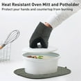 thumbnail image 4 of ZOURIH 1 Pair Short Oven Mitts, Heat Resistant Silicone Kitchen Mini Oven Mitts, Non-Slip Grip Surfaces and Hanging Loop Gloves, Baking Grilling Barbecue Microwave Machine Washable, 4 of 9
