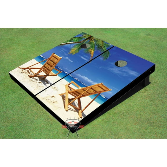Beach Chair Twins Themed Cornhole Boards