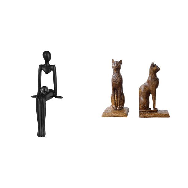 Figura De Resina De Gato Egipcio Abstracto Creativo, Figura De Pensador, Sujetalibros Decorativo, Soporte Para Libros, Adorno De Mesa Para El Hogar, La Oficina, Regalo De Inauguración De La
