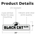 thumbnail image 2 of Black Cat Plastic Street Sign - 7 Inch X 20 Inch Gift Pet Feline Animal Superstition Halloween Spooky Decor Mysterious Night Playful, 2 of 4
