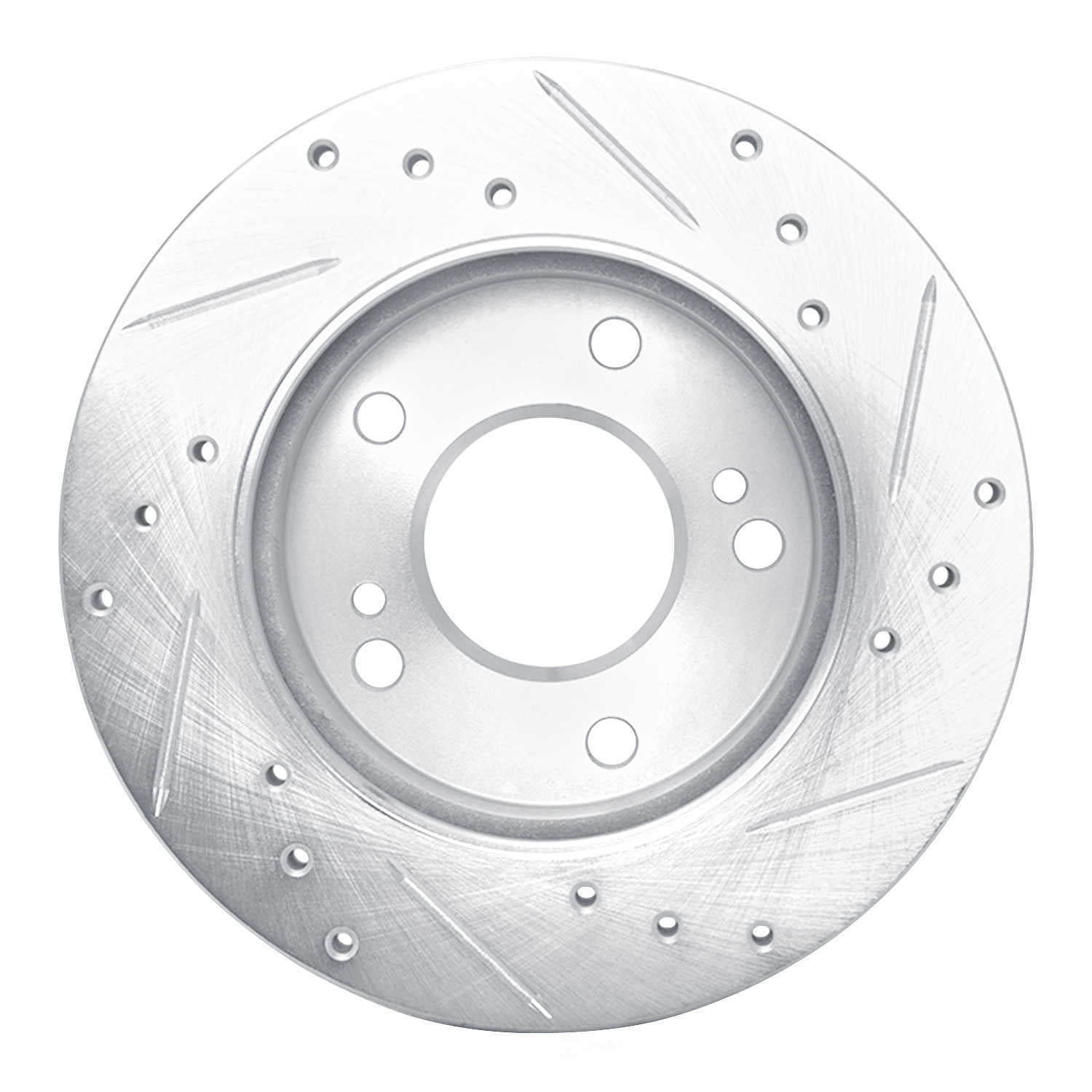 Dynamic Friction Company 631-67042L DFC Brake Rotor - Drilled And Slotted - Silver