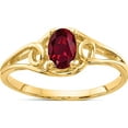 thumbnail image 1 of 14K Yellow Gold 7X5mm Oval Created Ruby Ring (Size 6) Made In United States y2205cr, 1 of 5