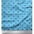 thumbnail image 1 of Soimoi Blue Viscose Chiffon Fabric Sun Geometric Print Sewing Fabric Yard 42 Inch Wide, 1 of 3