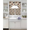 thumbnail image 3 of Farmhouse Rooster Swag Kitchen Curtains Sets for Windows 24 Inch Length, Vintage Watercolor Flowers Wood Grain Short Window Curtain Panels Swags Valances and Tiers 3 Piece Set for Cafe/Dining Room, 3 of 5