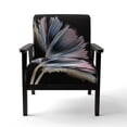 thumbnail image 4 of Designart "Hyperrealistic Gerbera Daisy Blooms IV" Blue Hyperrealistic Upholstered Accent Chair - Traditional Arm Chair For Bedroom, 4 of 7