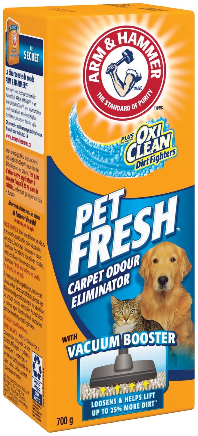 ARM & HAMMER® Plus OxiClean® Pet Fresh® Carpet Odour Eliminator, 700g, Keep pet areas in your home smelling fresh with ARM & HAMMER® Plus OxiClean® Pet Fresh® Carpet Odour Eliminator!