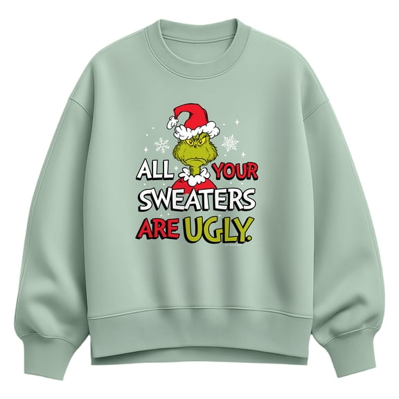 The Grinch - All Your Sweaters Are Ugly Women's Oversized Fleece Crew Sweatshirt