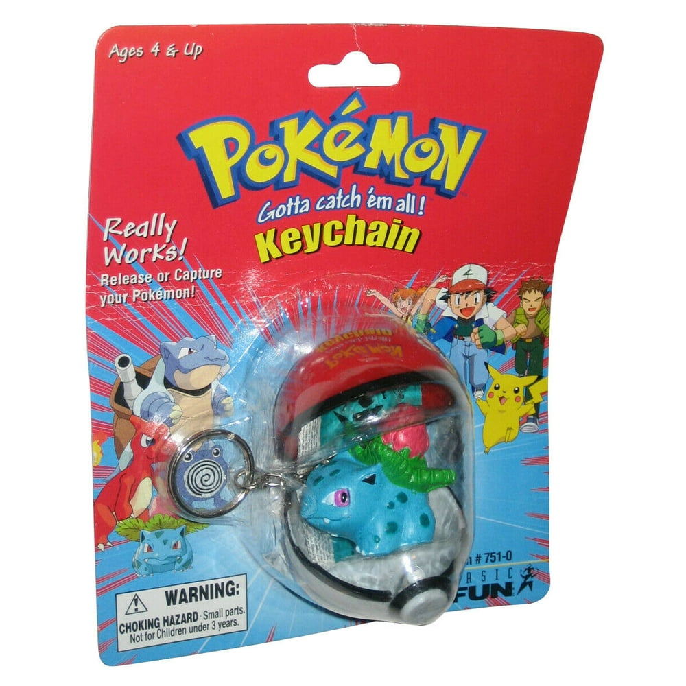 Hasbro Pokemon Ivysaur Basic Fun (1999) Figure Pokeball Keychain
