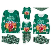 Aunavey Christmas Family Matching Pajamas Women Jammies Men Homewear Sleepwear Long Sleeve Xmas Pjs Set