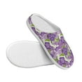 thumbnail image 3 of Lsque Violets Flowers Pattern Womens Comfort Cotton on Scuff With Memory Foam and Anti-skid Sole Slipper-46/47, 3 of 7