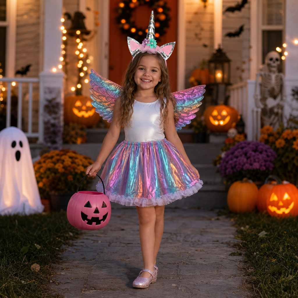 VETPW Unicorn Costume with Tutu, Wings & Headband photo 3
