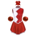 thumbnail image 3 of Eandarui Womens Cheerleading Uniform Sleeveless Sequins Tutu Dress Carnival Cheer Leader Dance Red L, 3 of 7