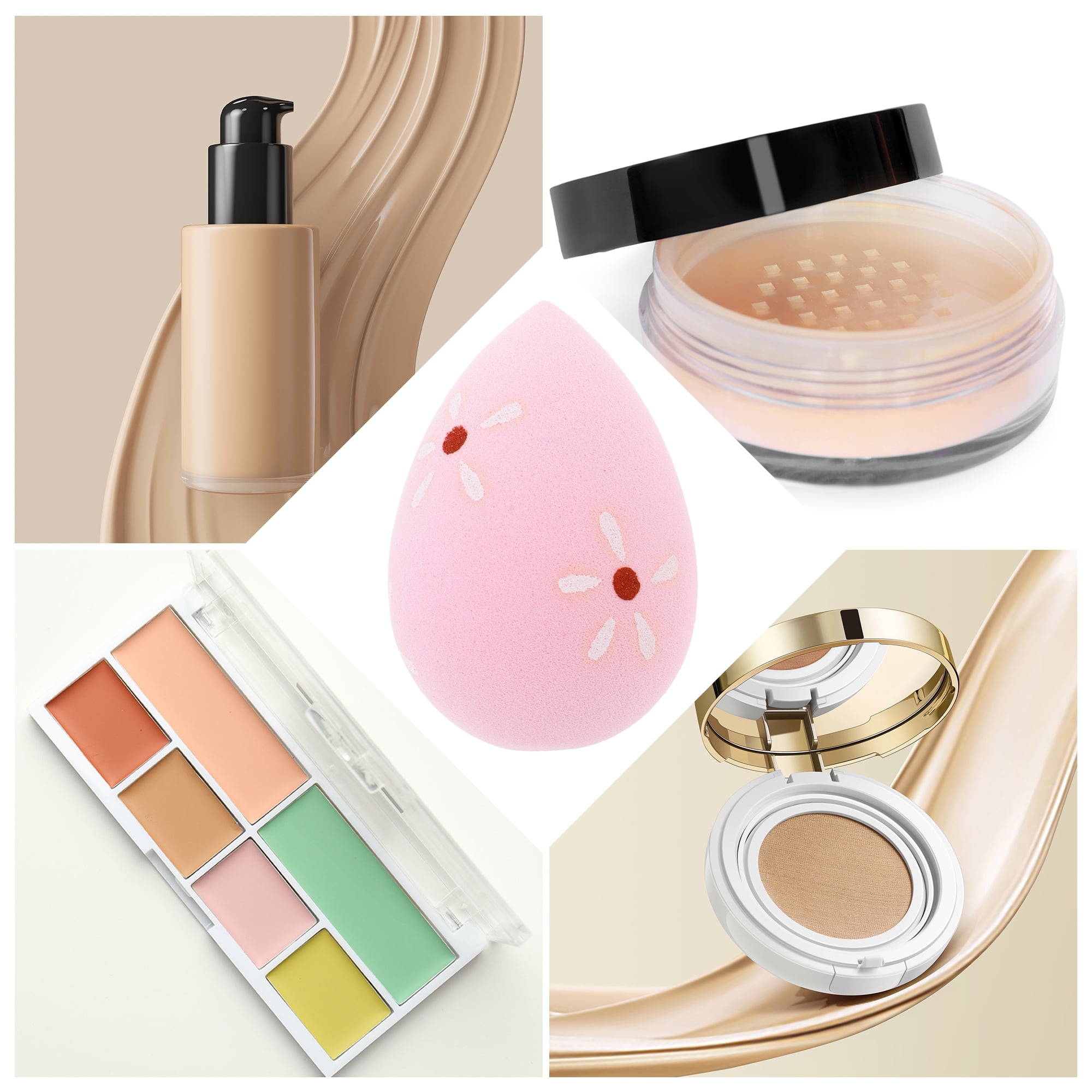 Unique Bargains 1 Pc Floral Face Makeup Sponge for Bedrooms Pink