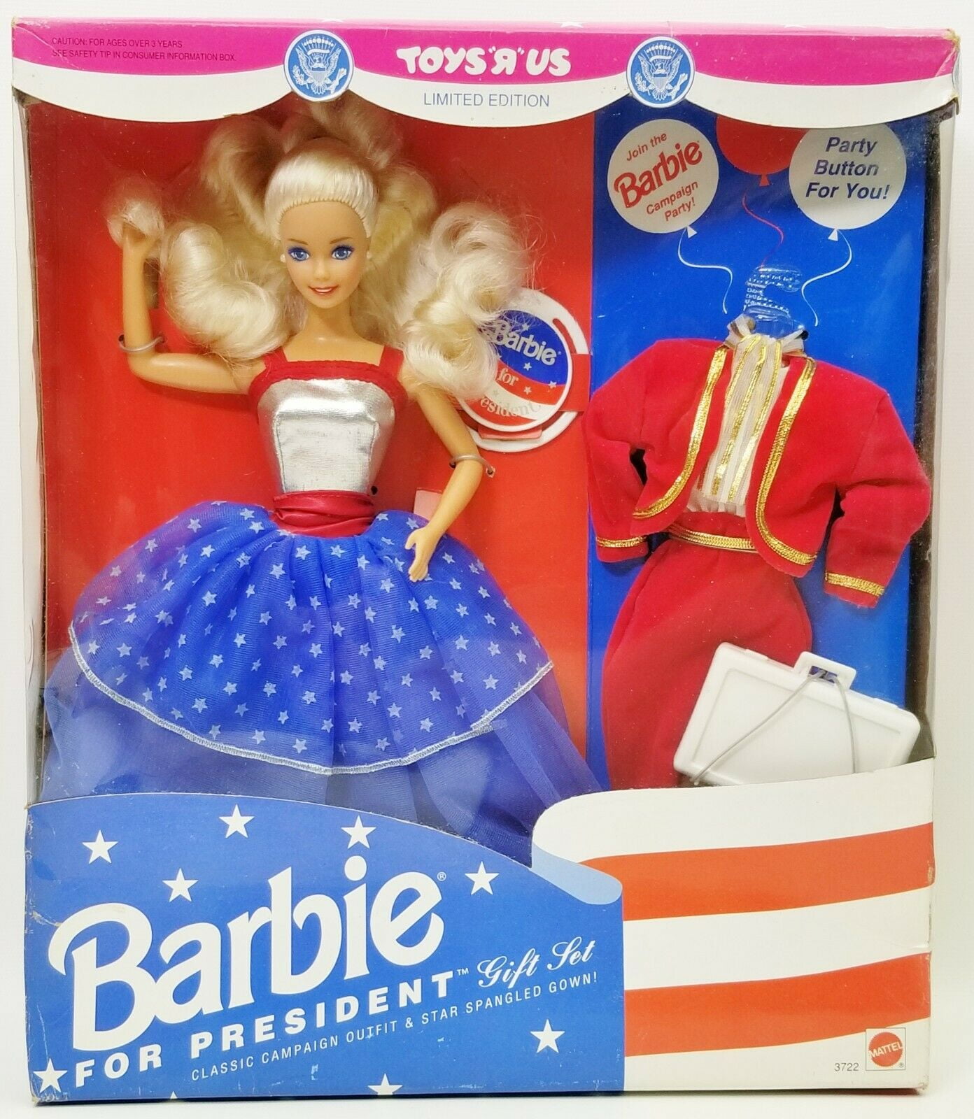Vegen Verwachten Oven Barbie For President Gift Set - Toys R Us Limited Edition Doll - 1991  Mattel - Walmart.com